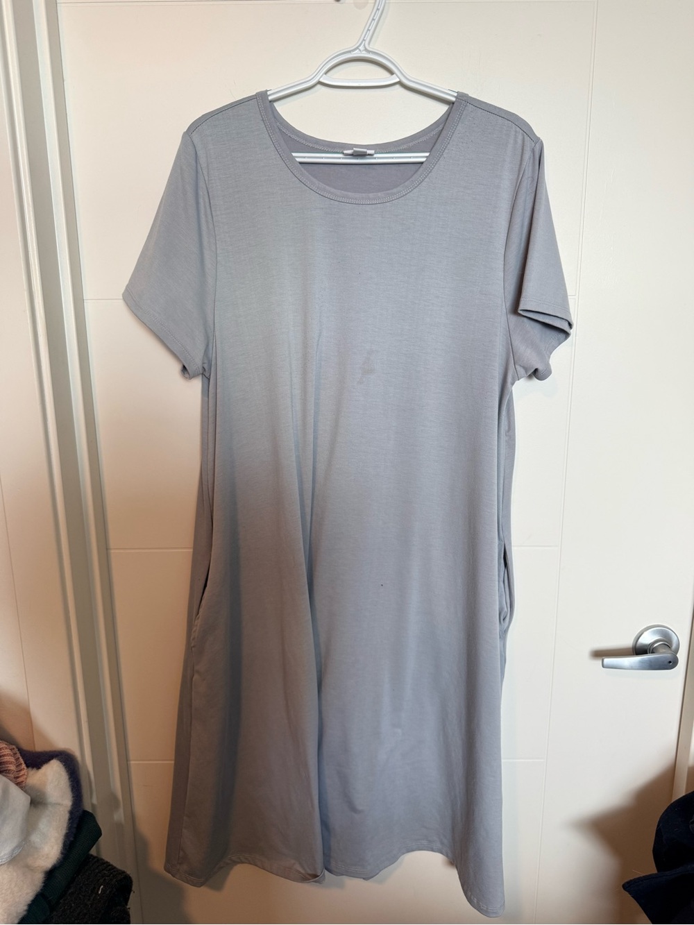 LuLaRoe Grey-Blue Short Sleeve Jessie Swing Dress